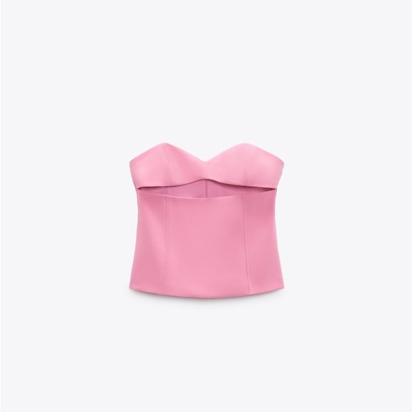 Zara Pink Strapless Cut Out Top - Picture 10 of 12
